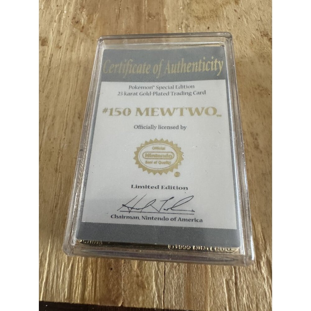 23K Gold-Plated Mewtwo & Charizard Pokémon Promo Cards Limited Edition Set Used